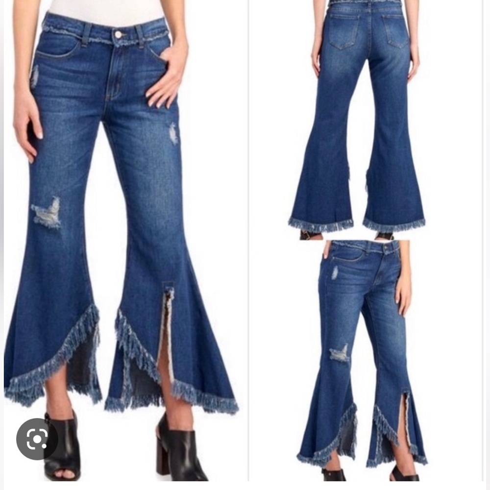For the republic destroyed hem flare crop jeans size 4
